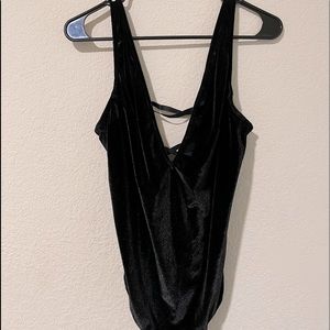 Velour adjustable Strappy back bodysuit
